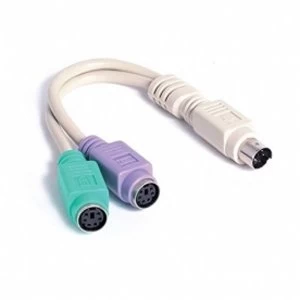 Image of StarTech 6" PS2 Keyboard Mouse Splitter Cable Adapter