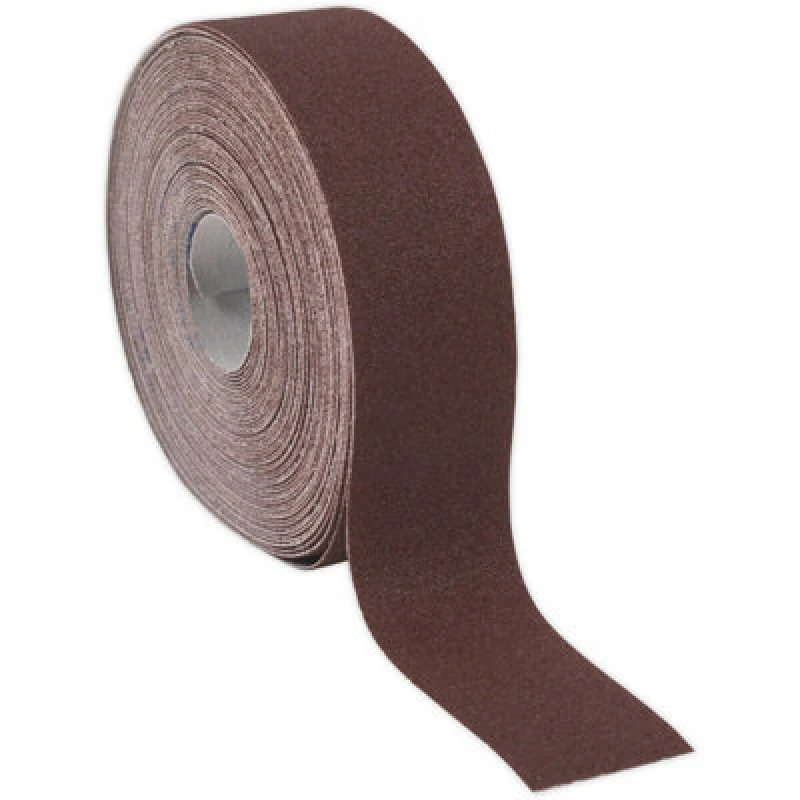 Image of Loops Engineers Brown Emery Roll - 50mm x 50m - Rust Removal & Polishing - 120 Grit Brown