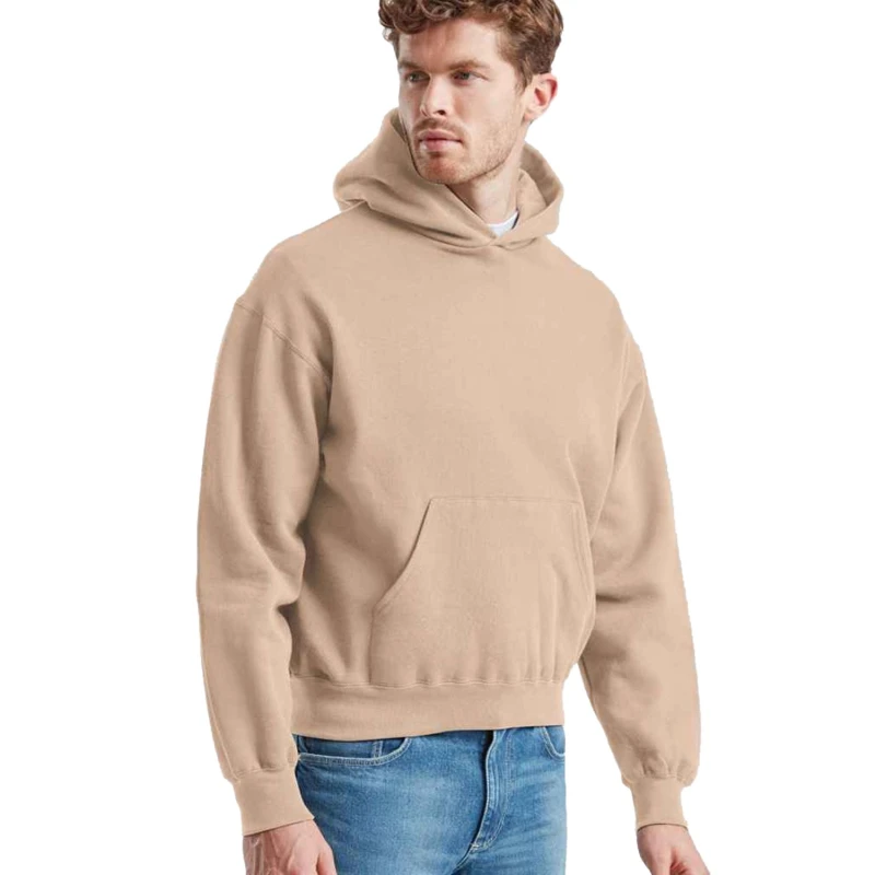 Image of Fruit Of The Loom Fruit of the Loom Men Supercotton Cotton Hoodie in Light Brown Size: Small Light Brown S Male 5063693946241