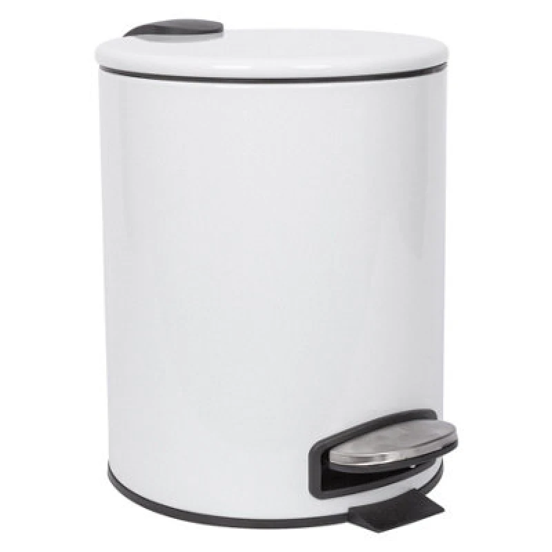 Image of Harbour Housewares Round Stainless Steel Pedal Bin - 5L - White White unisex