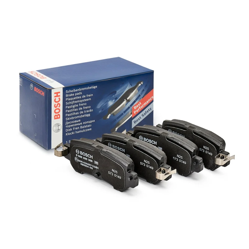 Image of Bosch 0 986 495 368 Brake pad set with anti-squeak plate Low-Metallic Brake Pad Set,disc brake (402)