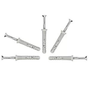 Image of Moderix Nylon Hammer Wall Plug Window Door Frame Concrete Brick - Size 6 x 40mm,