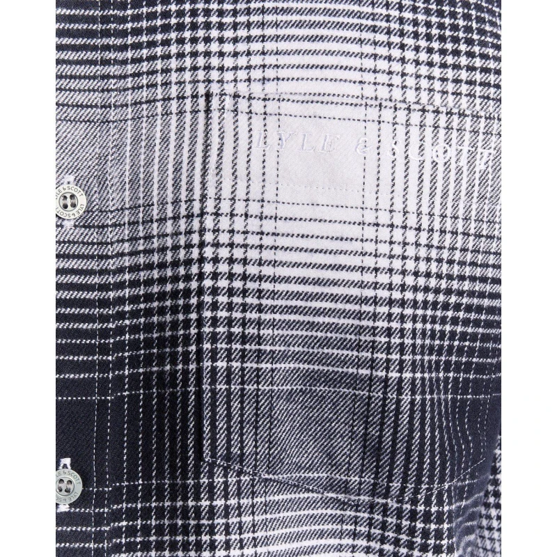 Image of Lyle and Scott Mens Flannel Long Sleeve Patterned Shirt Night Sky/White male L