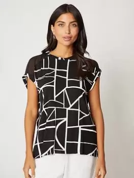 Image of Wallis Geo Print T-Shirt - Multi, Size 16, Women