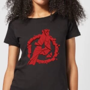 Image of Avengers Endgame Shattered Logo Womens T-Shirt - Black