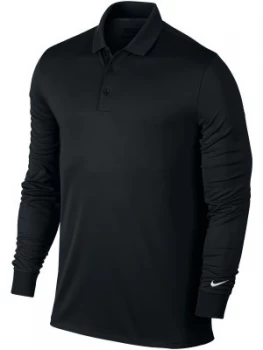 Image of Mens Nike Golf Victory Long Sleeve Polo Black