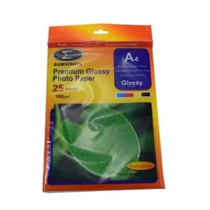 Image of Sumvision A4 180gsm (25 pack) Glossy Photo Paper