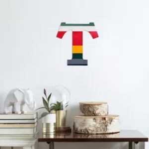 Image of Alphabet T 2 Multicolor Decorative Wooden Wall Accessory