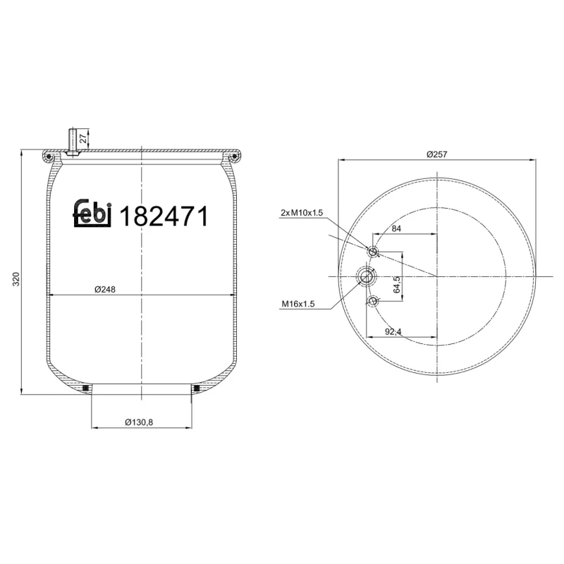 Image of FEBI BILSTEIN 182871 Boot, air suspension febi Plus Rear Axle Boot,air suspension (324)