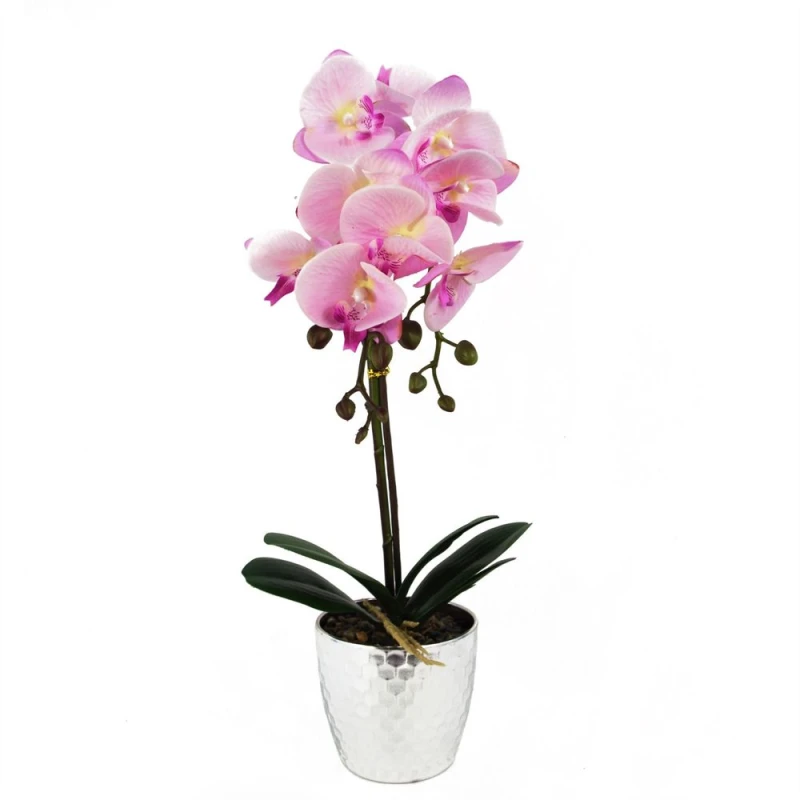 Image of Leaf 50cm Phalaenopsis Orchid Artificial - Light Pink Silver Pink unisex