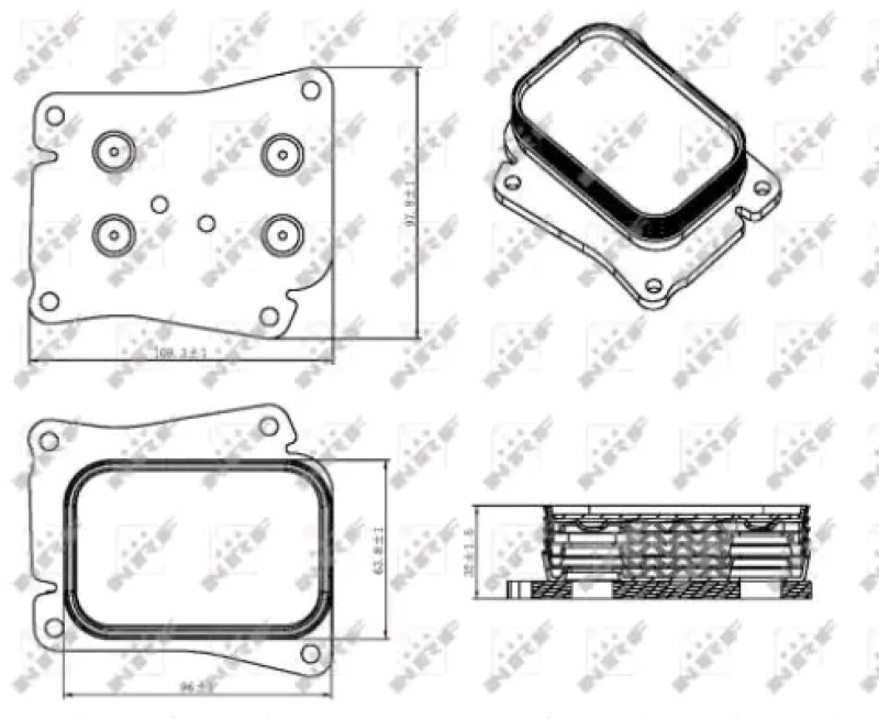 Image of NRF 31320 Oil Cooler with gaskets/seals, EASY FIT Oil Cooler,engine oil (469)