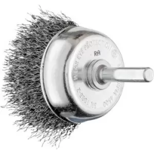 image of Pferd Cup Brush Crimped TBU Diameter 50mm Shank Diameter 6mm Steel Wire Diameter