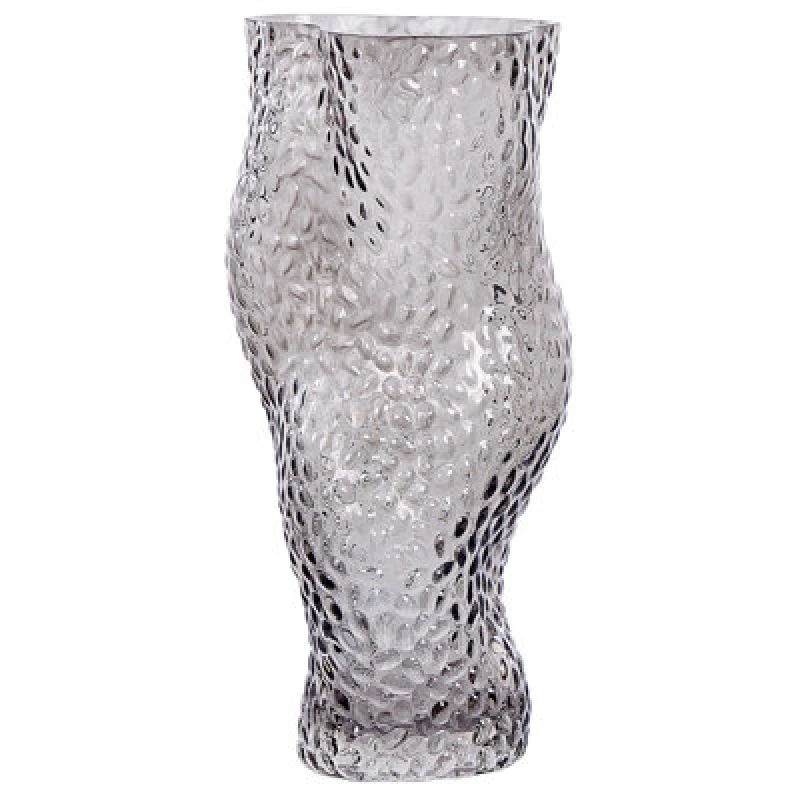 Image of Beliani Flower Vase Dytiko Glass 31cm Grey