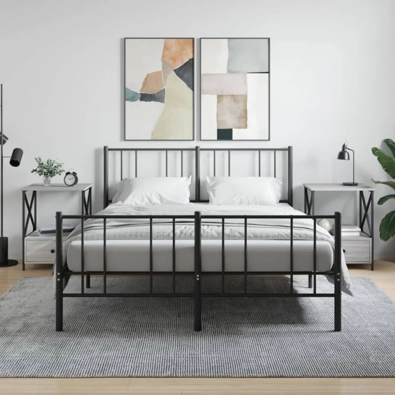 Image of Vidaxl Bedside Tables 2 Pcs Grey Sonoma 50X41X65cm Engineered Wood, Grey 826090