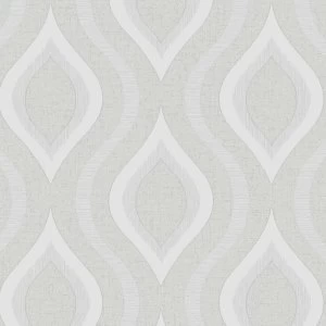 Image of Fine Decor Fine Decor Quartz Geometric Wallpaper - Silver