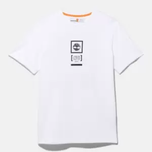 Timberland Camo Logo T-Shirt For Men In White, Size S