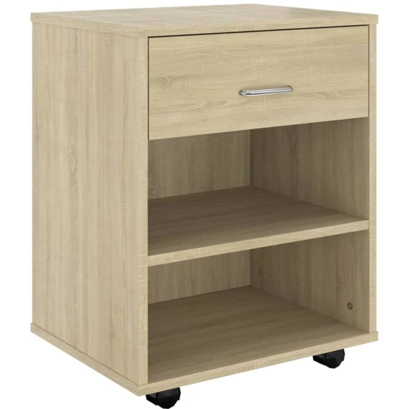 Image of VIDAXL Rolling Cabinet Sonoma Oak 46x36x59cm Engineered Wood vidaXL 8720286610084