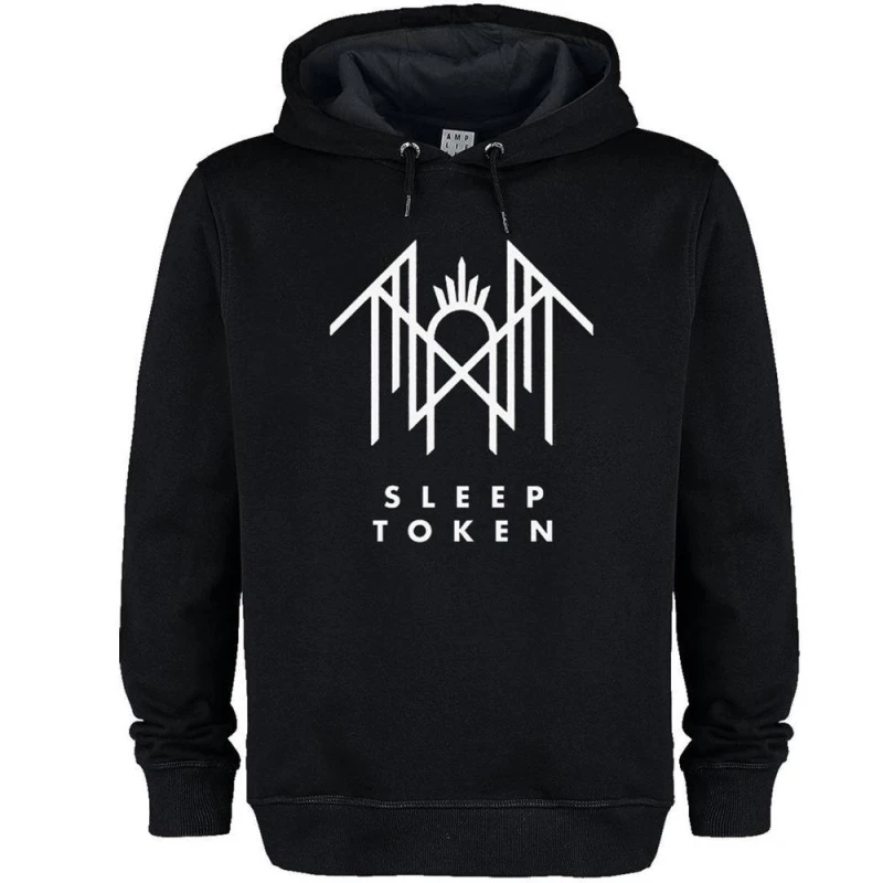 Image of Amplified Mens Crystalina Sleep Token Logo Hoodie in Black Size: XS Black Male XS