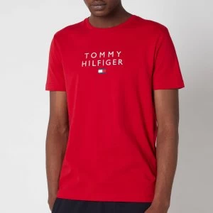 image of Tommy Hilfiger Mens Stacked Flag T-Shirt - Primary Red - L