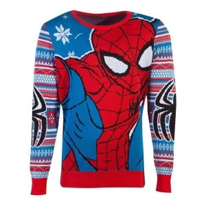 Image of Marvel Comics - Spider-Man Christmas Unisex Large Christmas Jumper - Multi-Colour