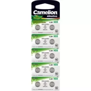 Image of Camelion AG0 Button cell LR 63 Alkali-manganese 10 mAh 1.5 V 10 pc(s)