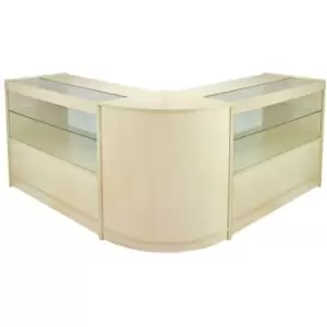 Image of MonsterShop Gemini Retail Display Shop Counters Set & Glass - Maple