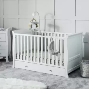 image of Ickle Bubba Snowdon Classic Cot Bed And Finest Mattress - White