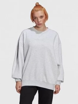 image of adidas Originals Oversized Sweater - Grey, Size 10, Women