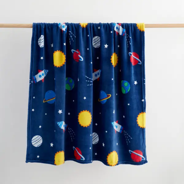 Image of Space Fleece Blanket Blue