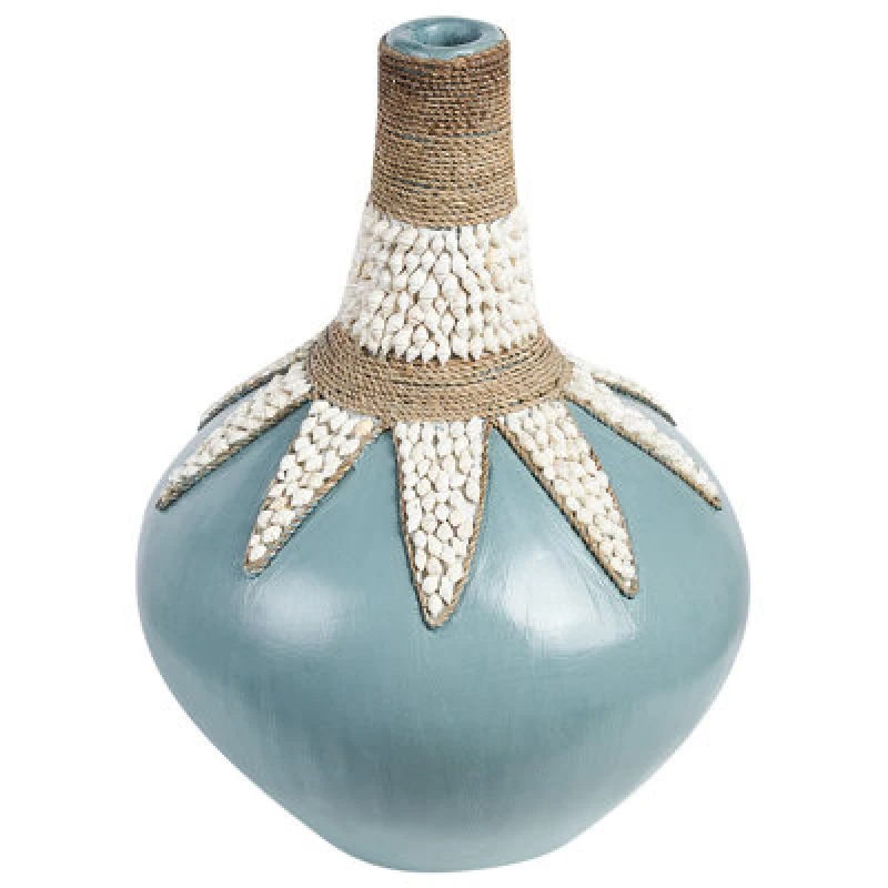 Image of Beliani Decorative Vase Silau Ceramic 43cm Blue