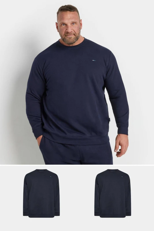 Image of BadRhino BadRhino Men 2 Pack Core Sweatshirts in Blue Size: 5-6X-Large Blue 5-6XL Male 5063111757008