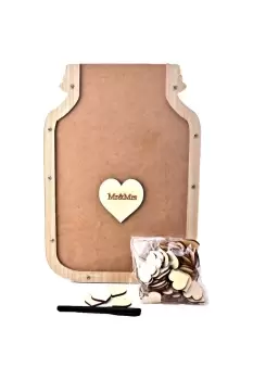 Image of Wooden Hearts Jar Display Guest Book - 60pcs