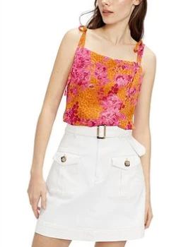 Ted Baker Bow Detail Square Neck Cami Top - Multi, Yellow, Size 1=8, Women