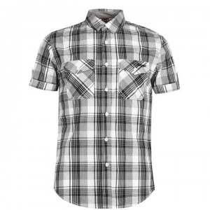 Image of Lee Cooper SS Check Shirt Mens - White/Black