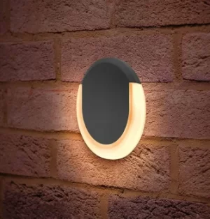 Integral LED Wall Light 8W Warm White Lunox Mini Dark Grey