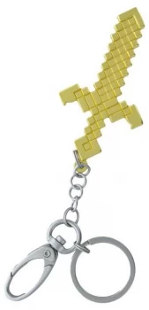 image of Minecraft Sword - Bottle Opener Keyring Pendant gold silver