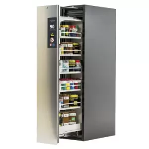Image of Type 90 Safety Storage Cabinet V-MOVE-90 Model V90.196.045.VDAC:0013 in Stainless Steel with 5X Tray Shelf (Standard) (Sheet Steel)