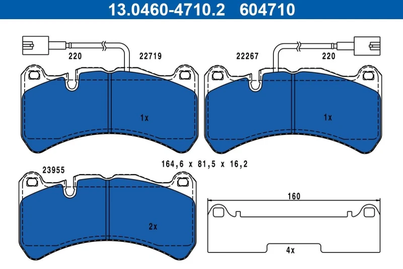 Image of Brake pad set ATE 13.0460-4710.2