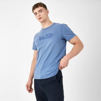 image of Jack Wills Hawling Garment Dye T Shirt - Deep Blue GD