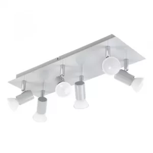 Image of Consul 6 Way Rectangular Spotlight in Grey