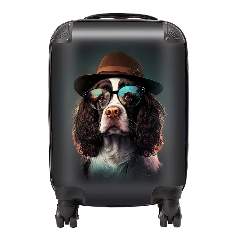 Image of Warren Reed - Designer Springer Spaniel Dog Splashart Suitcase Size: Large Multicolor Unisex Large