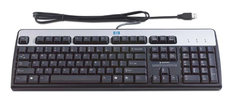 Image of HP 382926-041 keyboard USB QWERTZ German Black. Silver