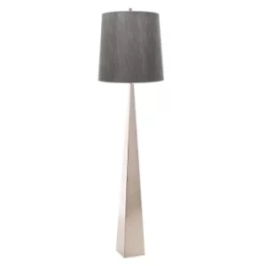 Image of Ascent 1 Light Floor Lamp Polished Nickel, E27