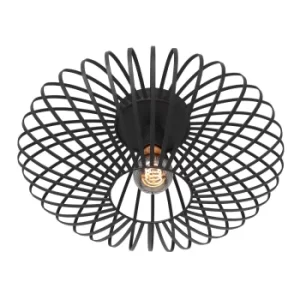 Image of Dunbar Cylindrical Ceiling Light Matt Black