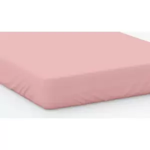 100% Cotton 200 Thread Count Fitted Sheet 12" Double Pink