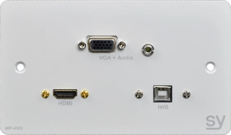 Image of SY Electronics SY-WP-HVU-BW socket-outlet VGA + HDMI + 3.5mm + USB Typ