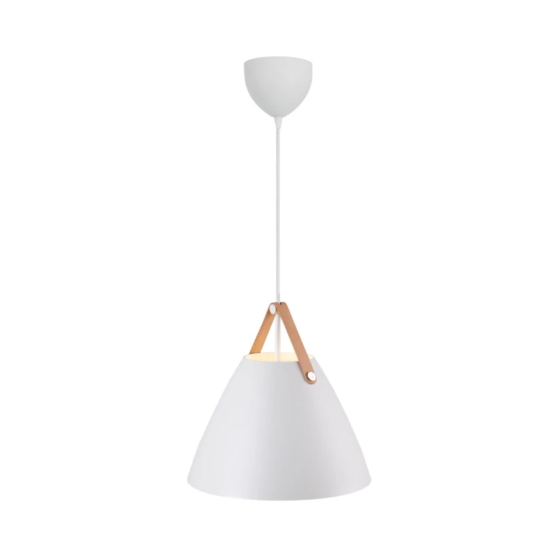 Image of Nordlux Strap Pendant Light White Metal Dining Room E27 Mains 36cm White Unisex