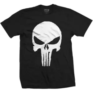 Image of Marvel Comics - Punisher Jagged Skull Unisex Large T-Shirt - Black