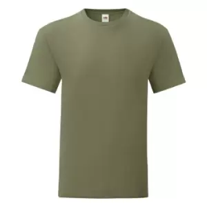 image of Fruit Of The Loom Mens Iconic T-Shirt (L) (Classic Olive Green)