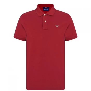 image of Gant Original Pique Short Sleeve Polo Shirt - Mahogny Red 617